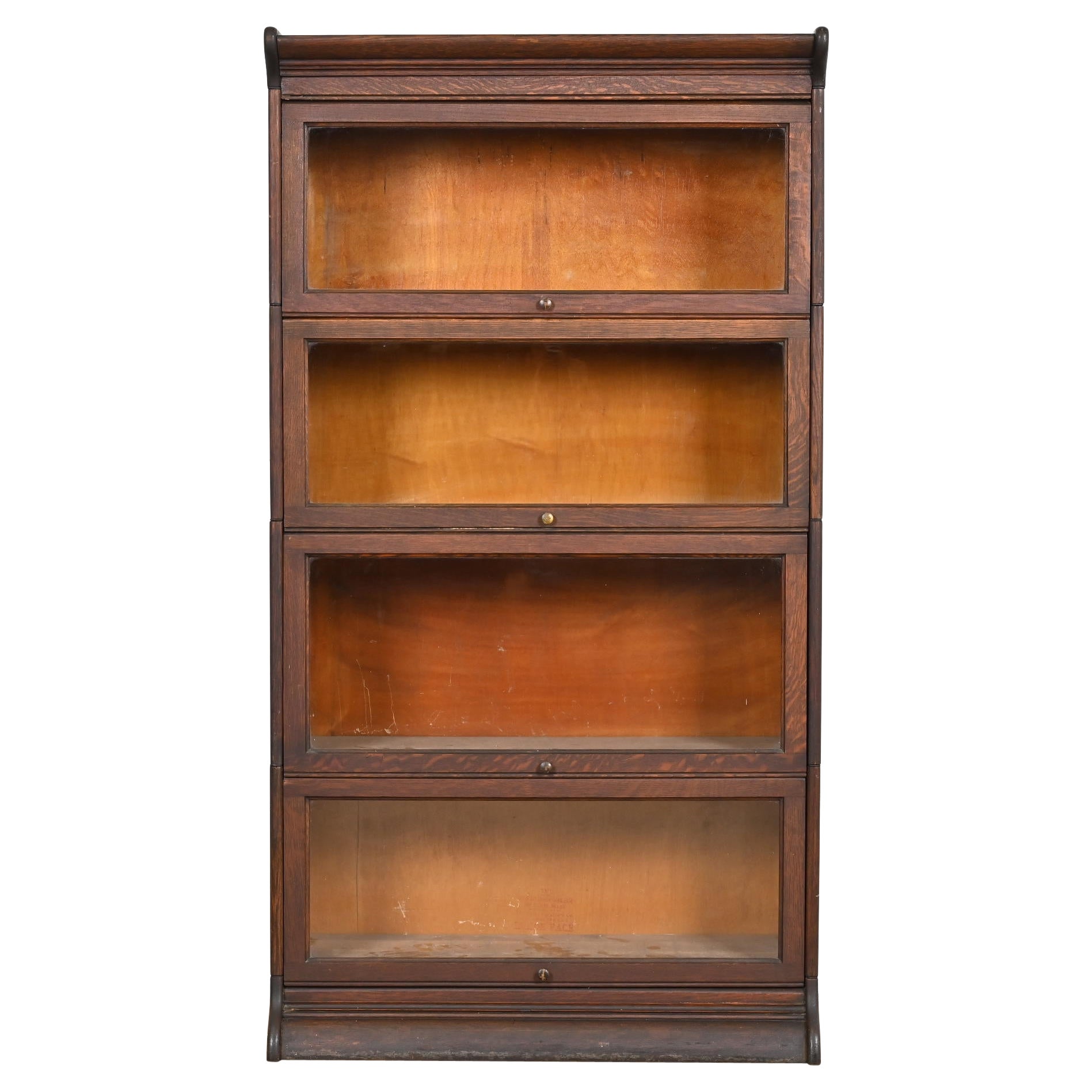 Bibliothèque à quatre étagères en chêne Arts & Crafts de Gunn, vers les années 1920