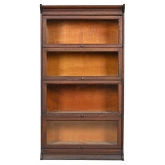 Antica libreria Barrister a quattro ripiani in Oak di Gunn, circa anni '20.