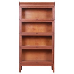 Antique Arts & Crafts Oak Four-Stack Barrister Bookcase by Gunn Furniture, 1920s