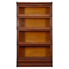 Antique Arts & Crafts Oak Four-Stack Barrister Bookcase by Macey, 20th Century