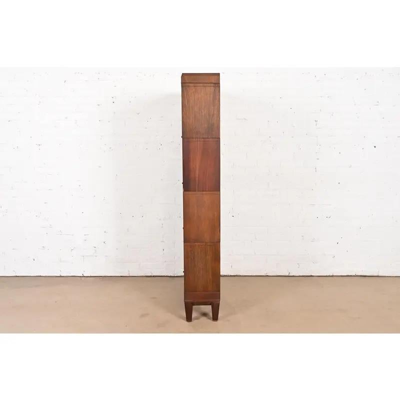 Antica libreria barrister a quattro ripiani in Oak Oak & Crafts di Macey, CIRCA 1920 in vendita 4