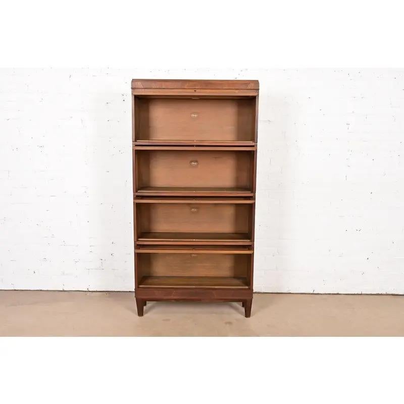 Ottone Antica libreria barrister a quattro ripiani in Oak Oak & Crafts di Macey, CIRCA 1920 in vendita