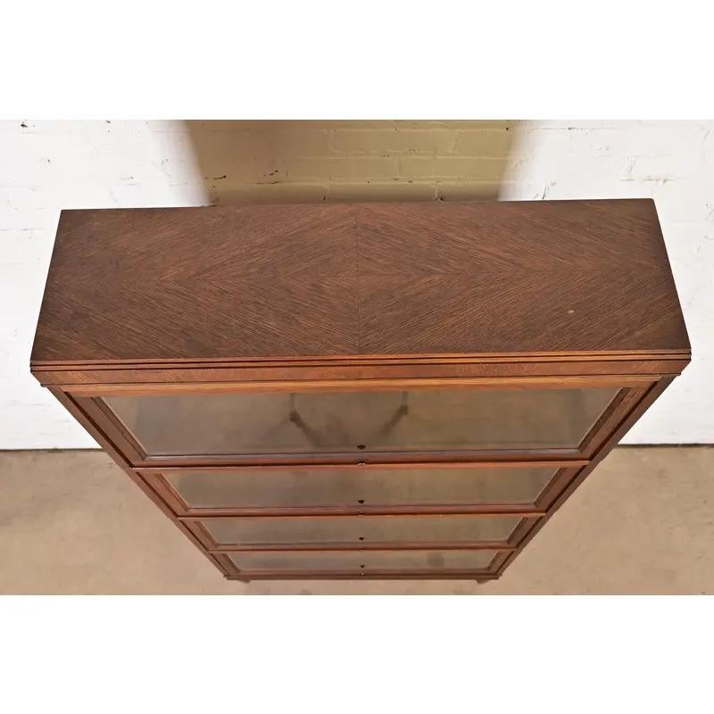 Antica libreria barrister a quattro ripiani in Oak Oak & Crafts di Macey, CIRCA 1920 in vendita 1