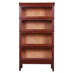 Antique Arts & Crafts Oak Four-Stack Barrister Bookcase by Macey, circa 1920s