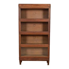 Antique Arts & Crafts Oak Four-Stack Barrister Bookcase by Macey, Circa 1920s