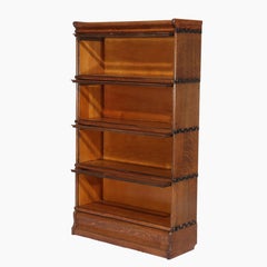 Antique Arts & Crafts Oak Four Stack Barrister Bookcase C1920