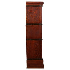 Arts & Crafts Oak Globe Wernicke Three-Stack Barrister Bookcase, circa 1910