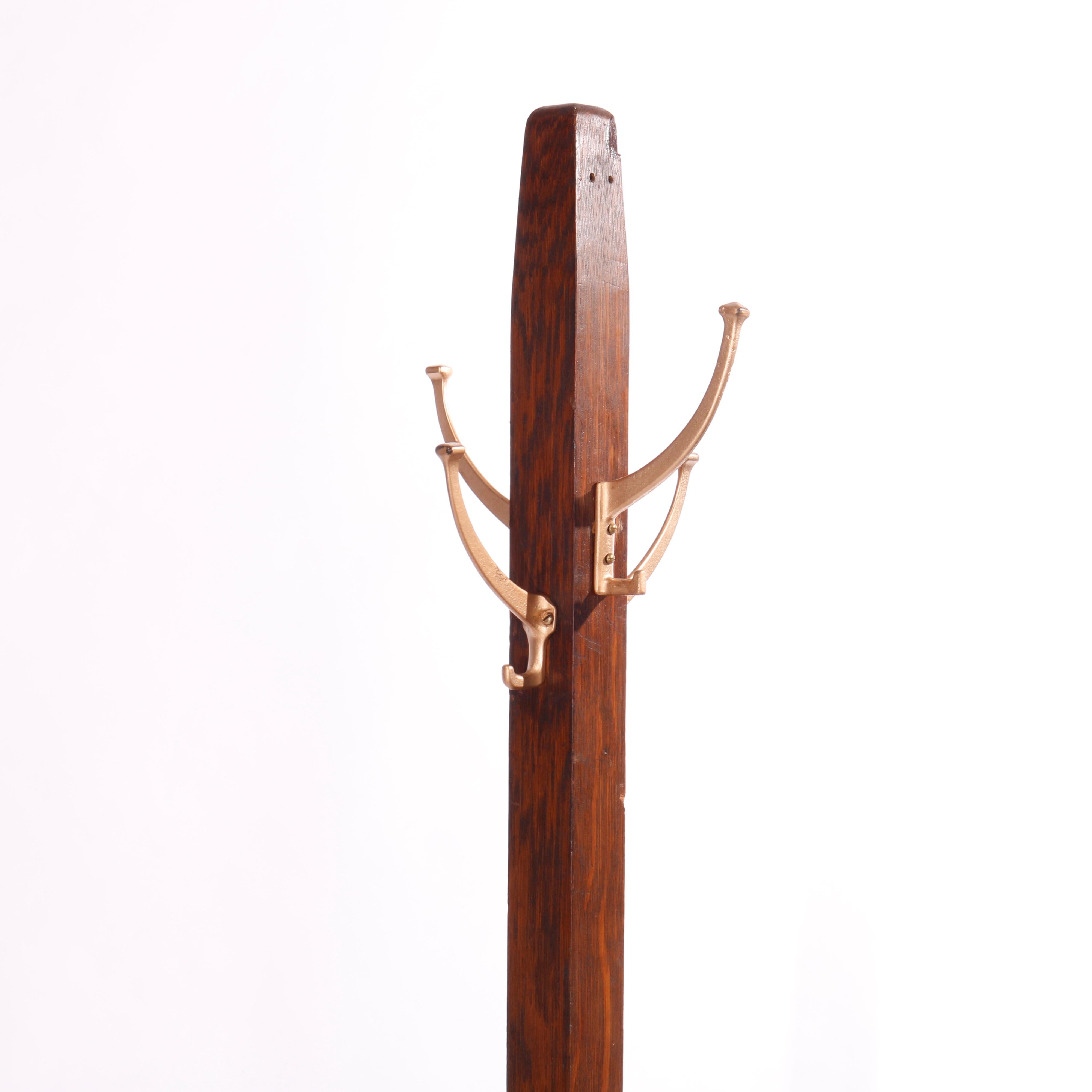 Antique Arts and Crafts Oak Hall Tree, C 1910 at 1stDibs