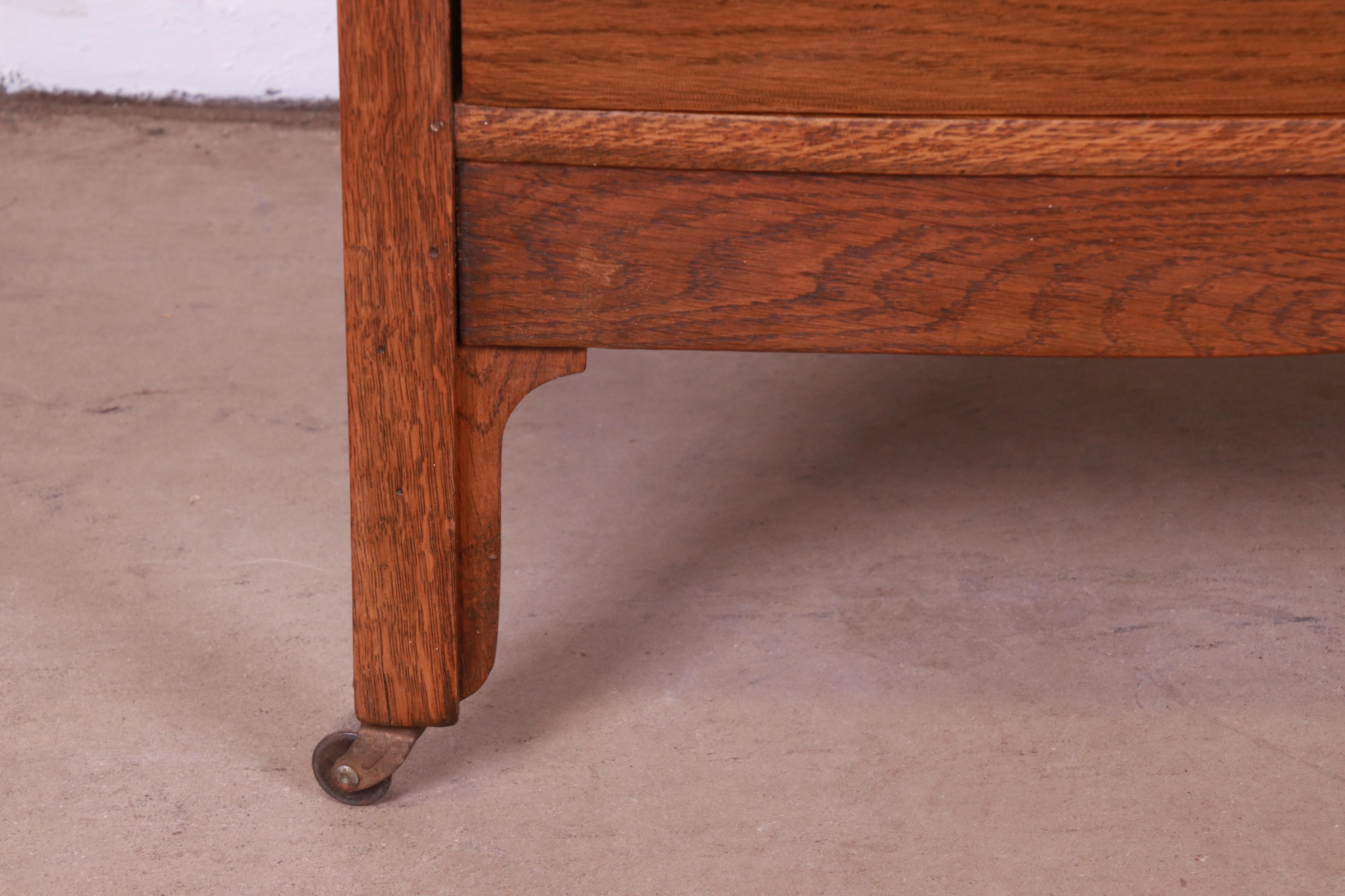 Antique Arts & Crafts Oak Highboy Dresser, Circa 1900 5