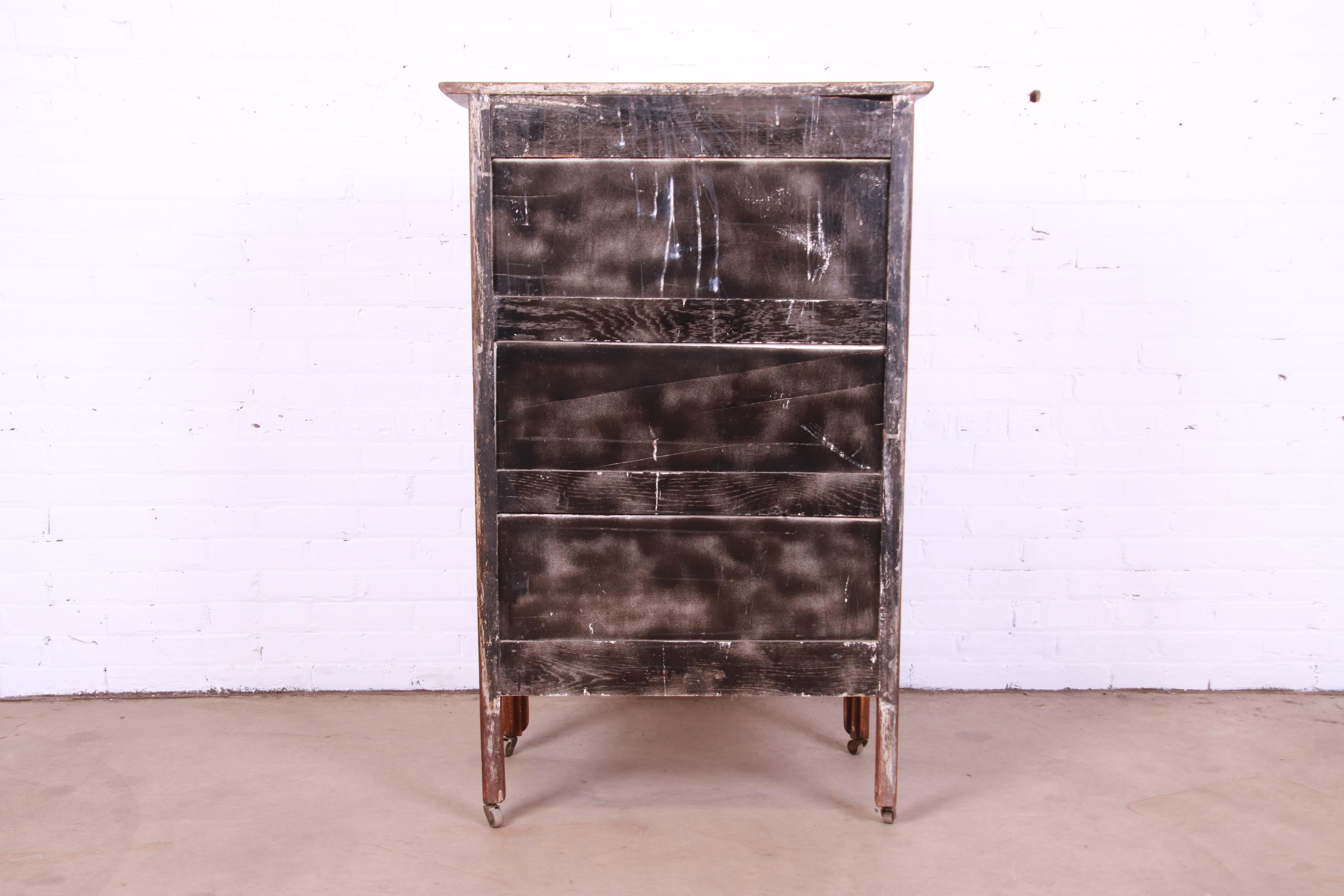 Antique Arts & Crafts Oak Highboy Dresser, Circa 1900 7