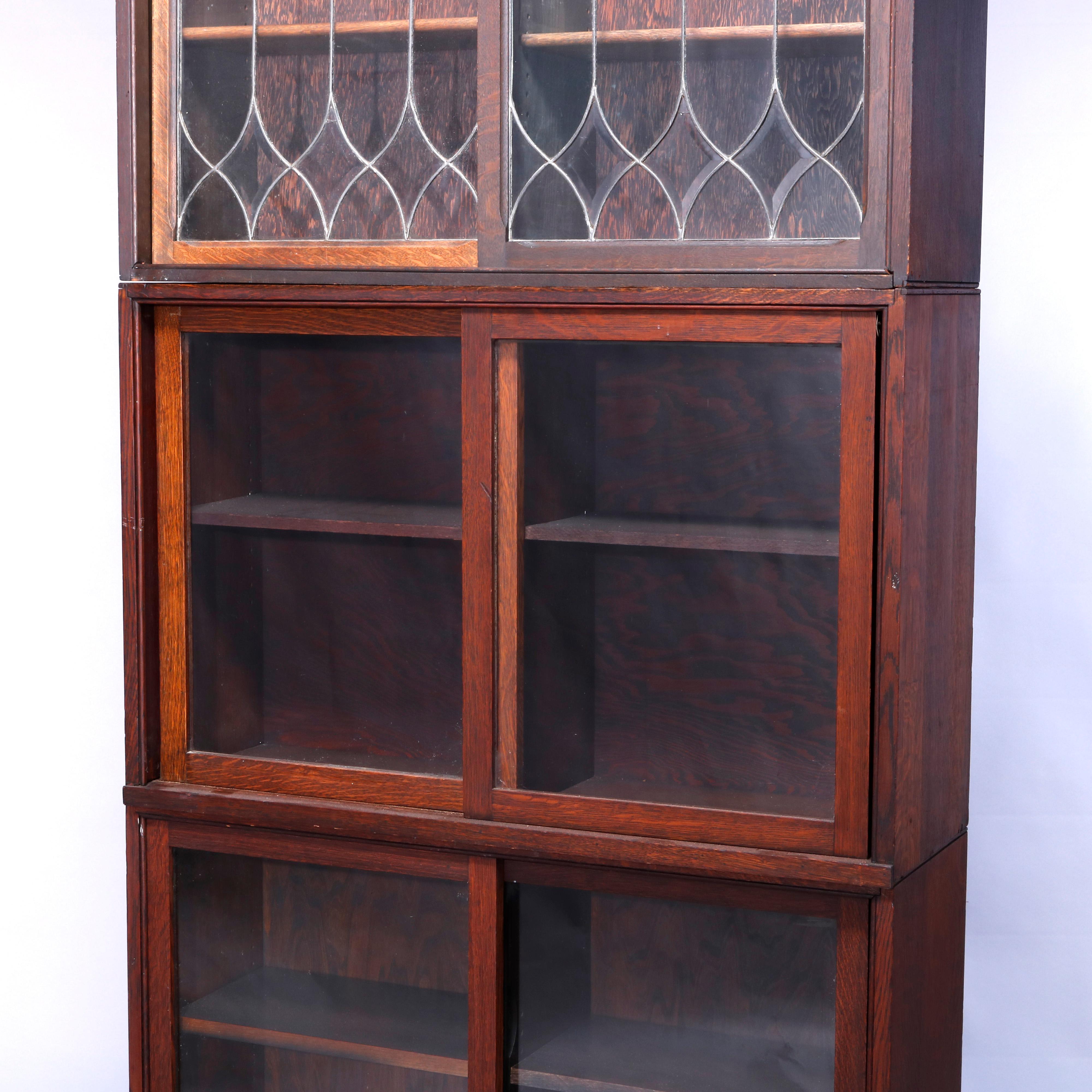 antique barrister bookcase with glass doors
