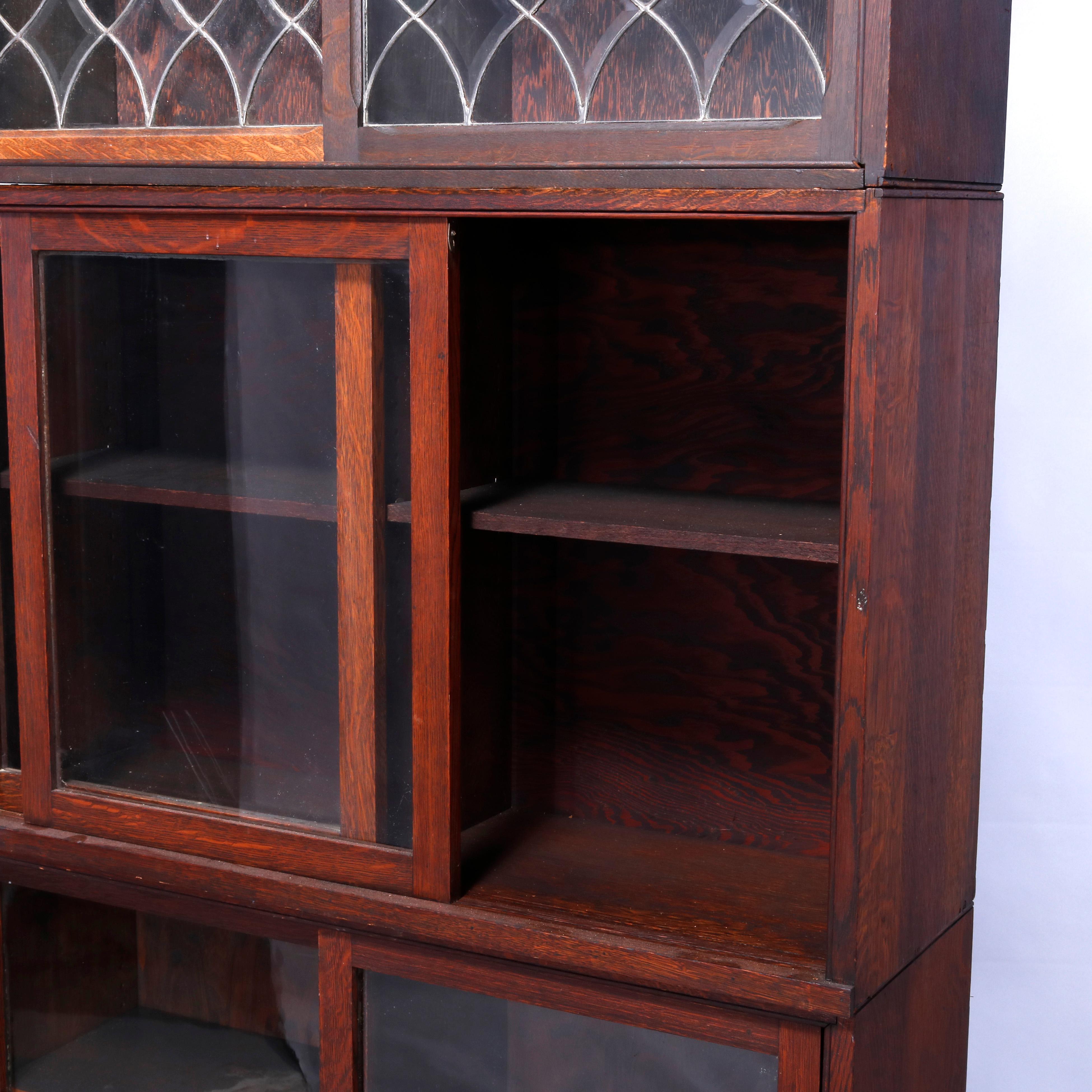 leaded glass barrister bookcase