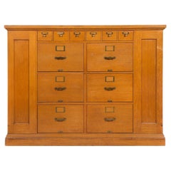 Antique Arts & Crafts Oak Library Filing Cabinet and Bookshelves, circa 1910