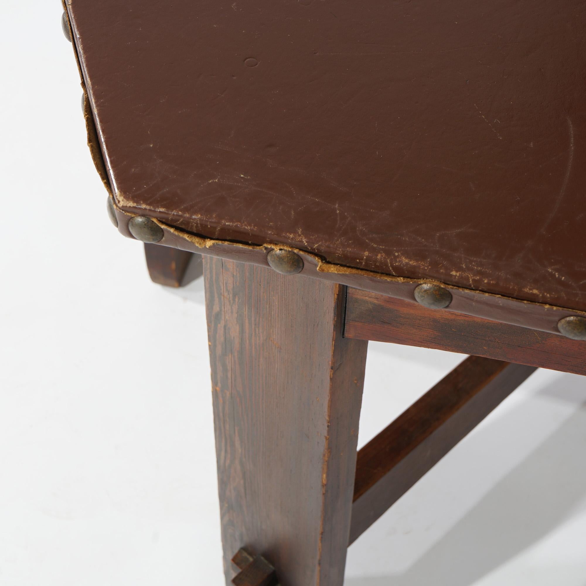 Antique Arts & Crafts Chestnut L&JG Stickley Onondaga Shop Octagonal Table C1910 6