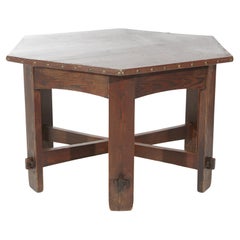Antique Arts & Crafts Oak L&Jg Stickley Onondaga Shop Octagonal Table C1910
