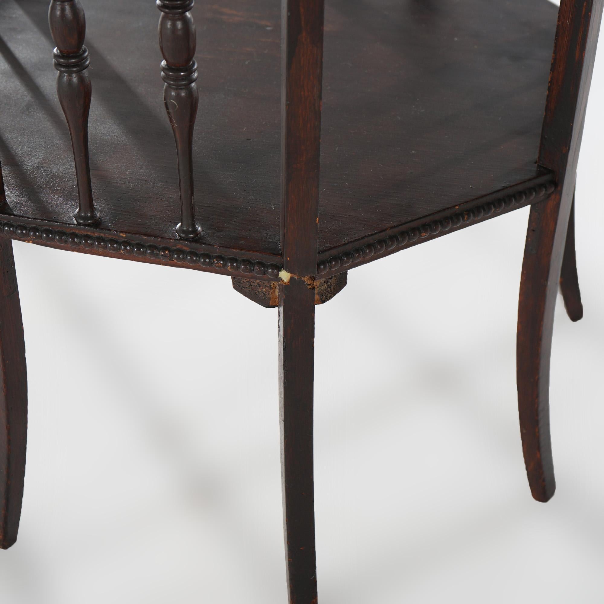 Antique Arts & Crafts Oak Octagonal Side Table Circa 1910 For Sale 1