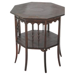 Antique Arts & Crafts Oak Octagonal Side Table Circa 1910