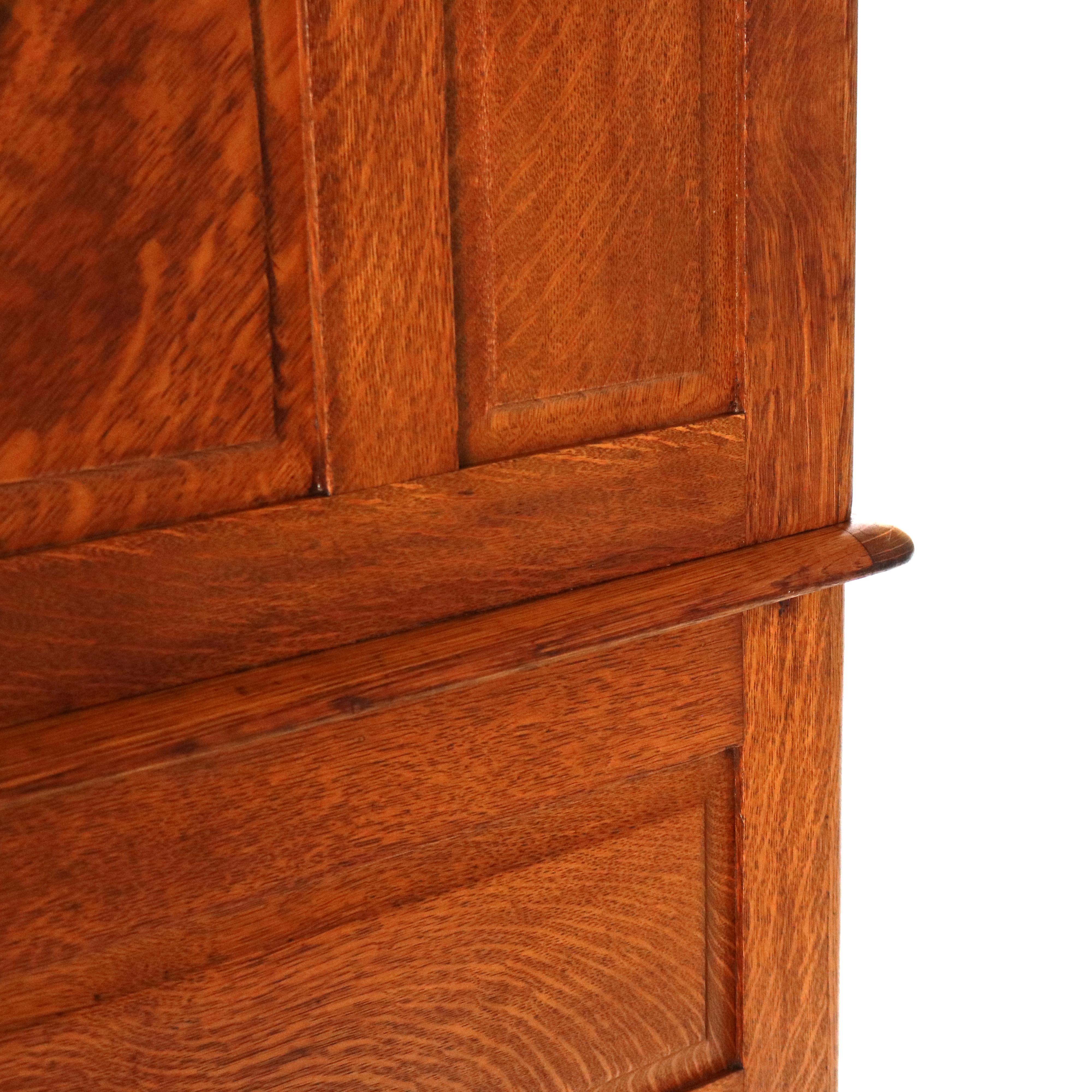 Ancien bureau à roulettes en Oak Oak Raised Panel S, Arts & Crafts, C1900 en vente 5