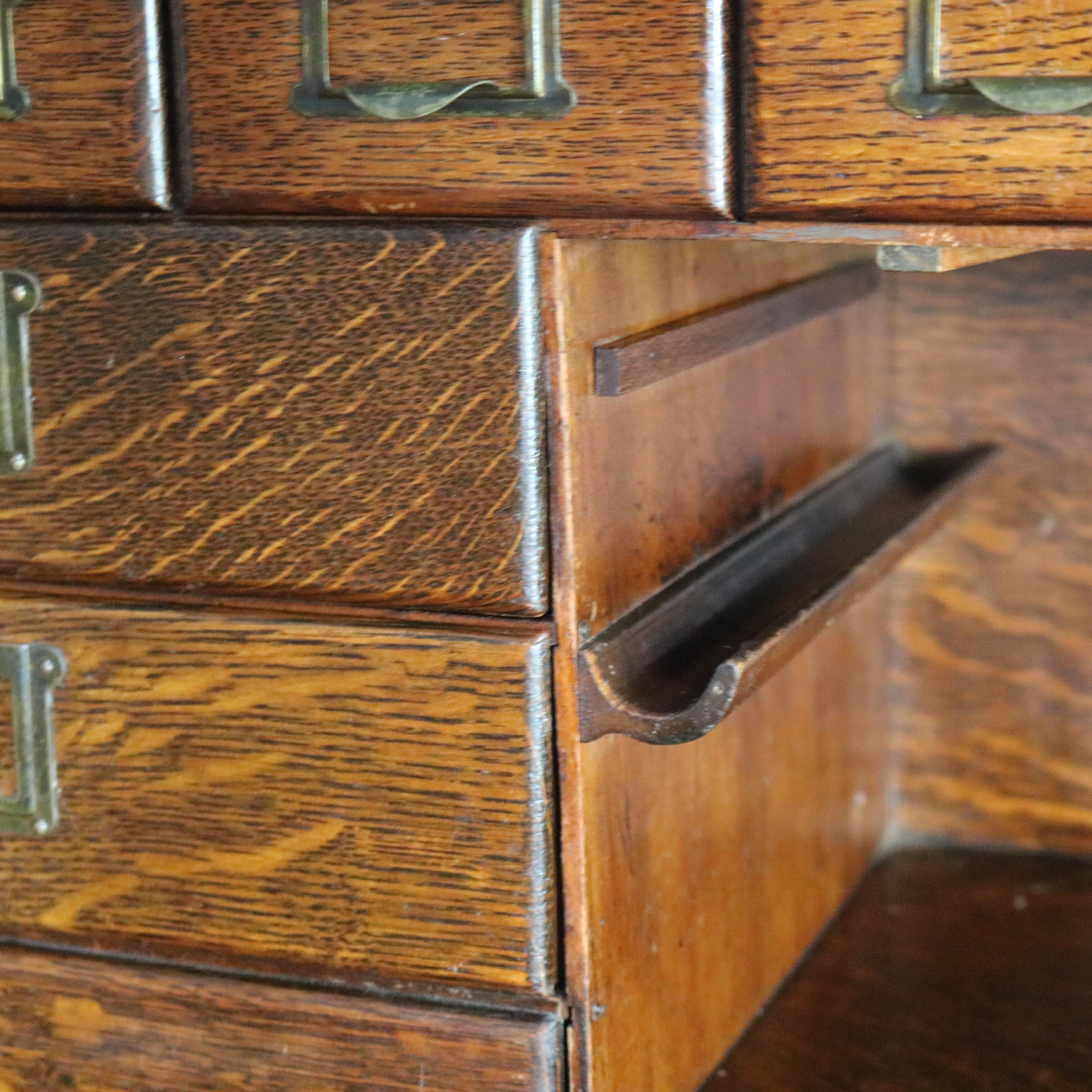 Antique Arts & Crafts Oak Raised Panel S-Roll Top Desk with Full Interior C1900 For Sale 7