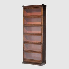 Antique Arts & Crafts Oak Six-Stack Barrister Bookcase Circa 1910