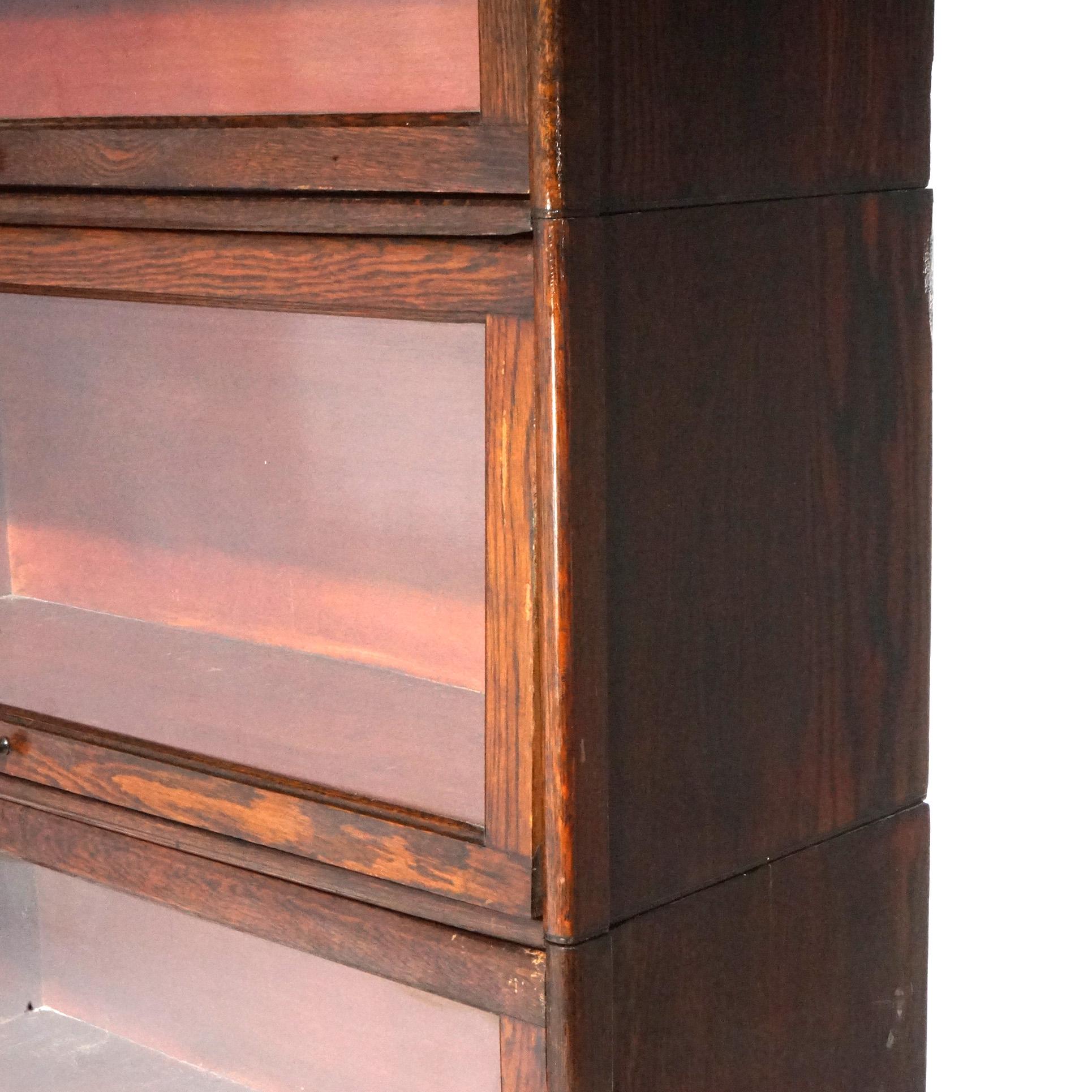 Antique Arts & Crafts Oak Six-Stack Barrister Bookcase Circa 1910 3