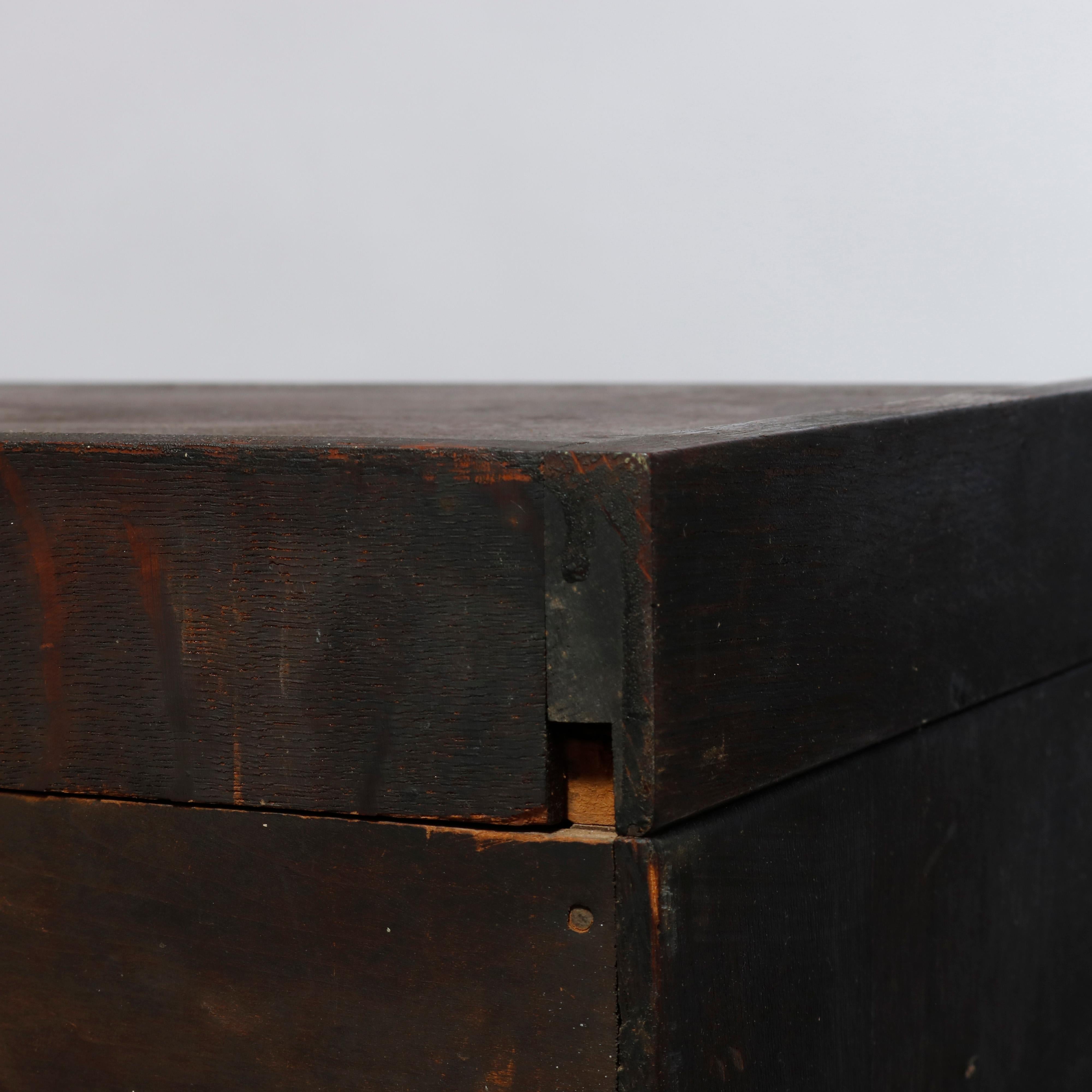 Antique Arts & Crafts Oak Three-Stack Filing Cabinet, C1910 13