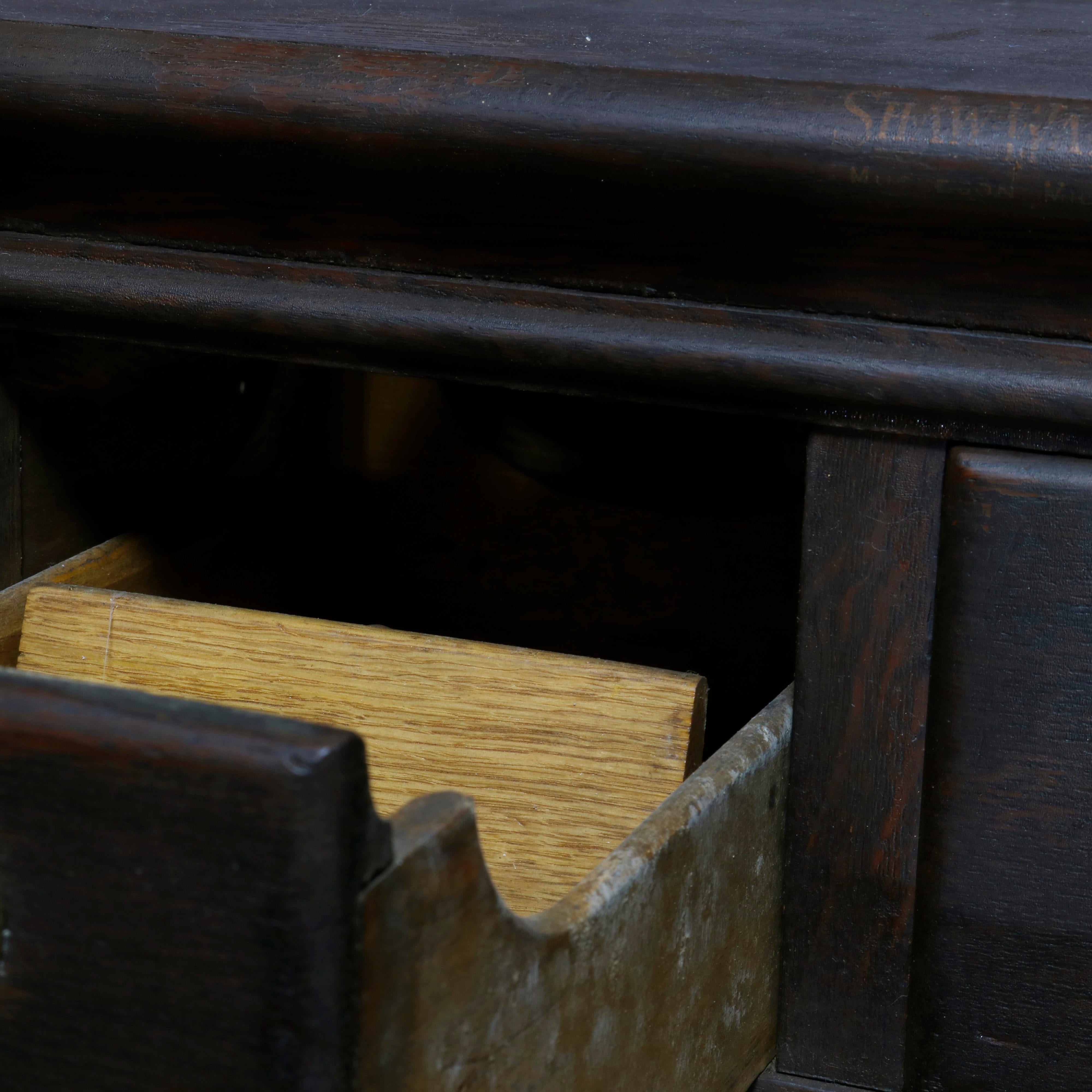 Antique Arts & Crafts Oak Three-Stack Filing Cabinet, C1910 2