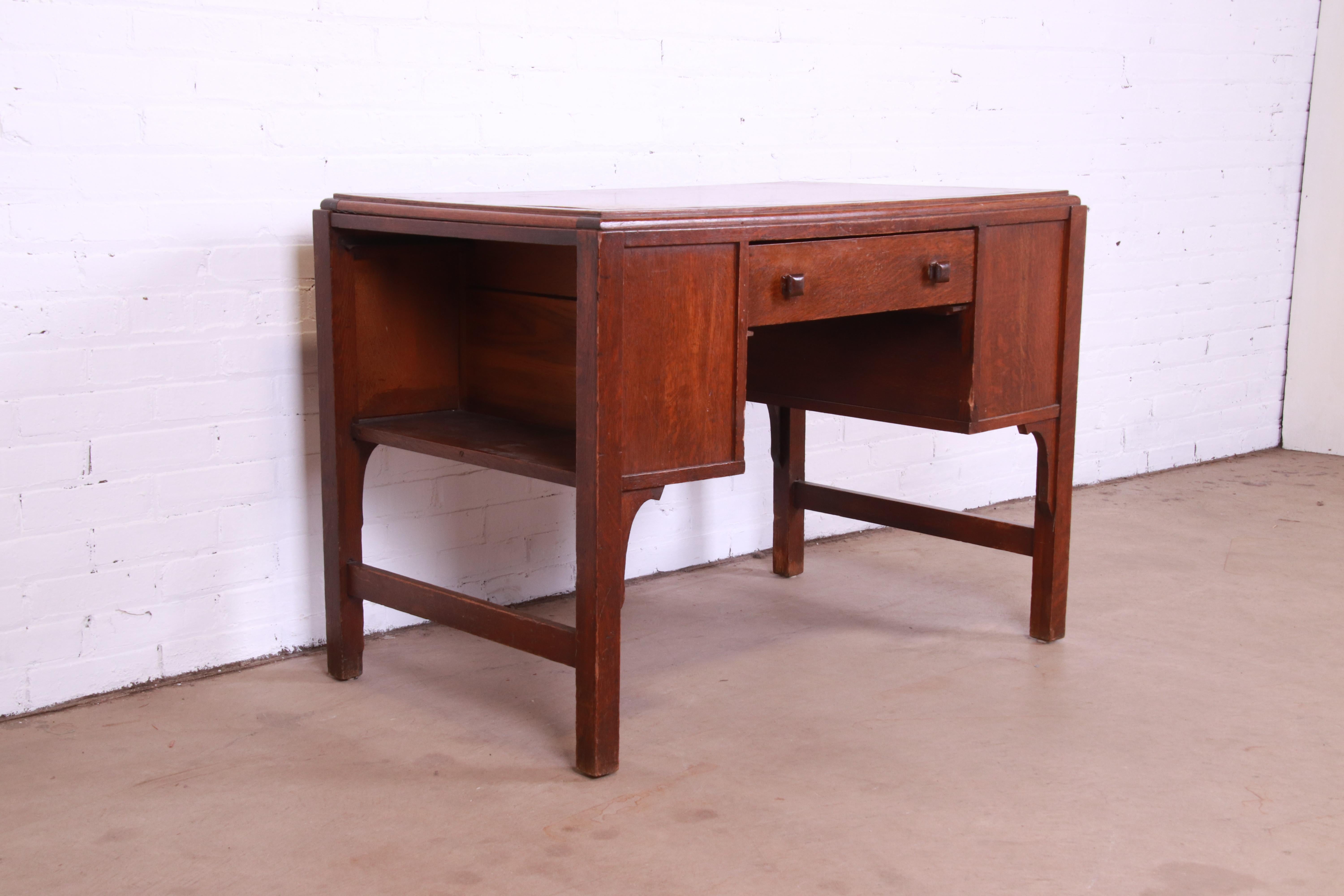 20th Century Antique Arts & Crafts Oak Writing Desk From Frank Lloyd Wright's DeRhodes House For Sale