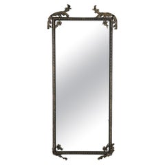 Antique Arts & Crafts Oscar Bach School Wrought Iron Wall Mirror Circa 1920