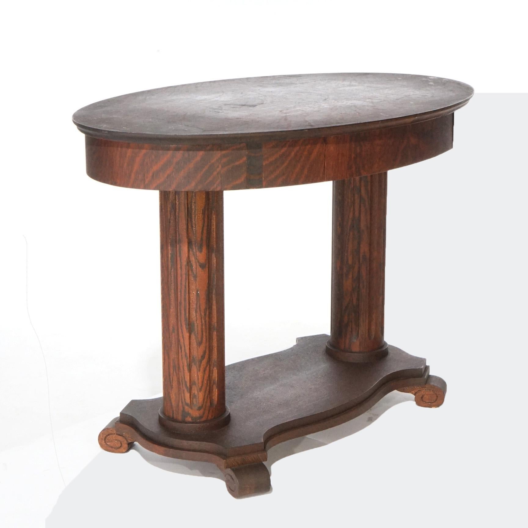 oval library table