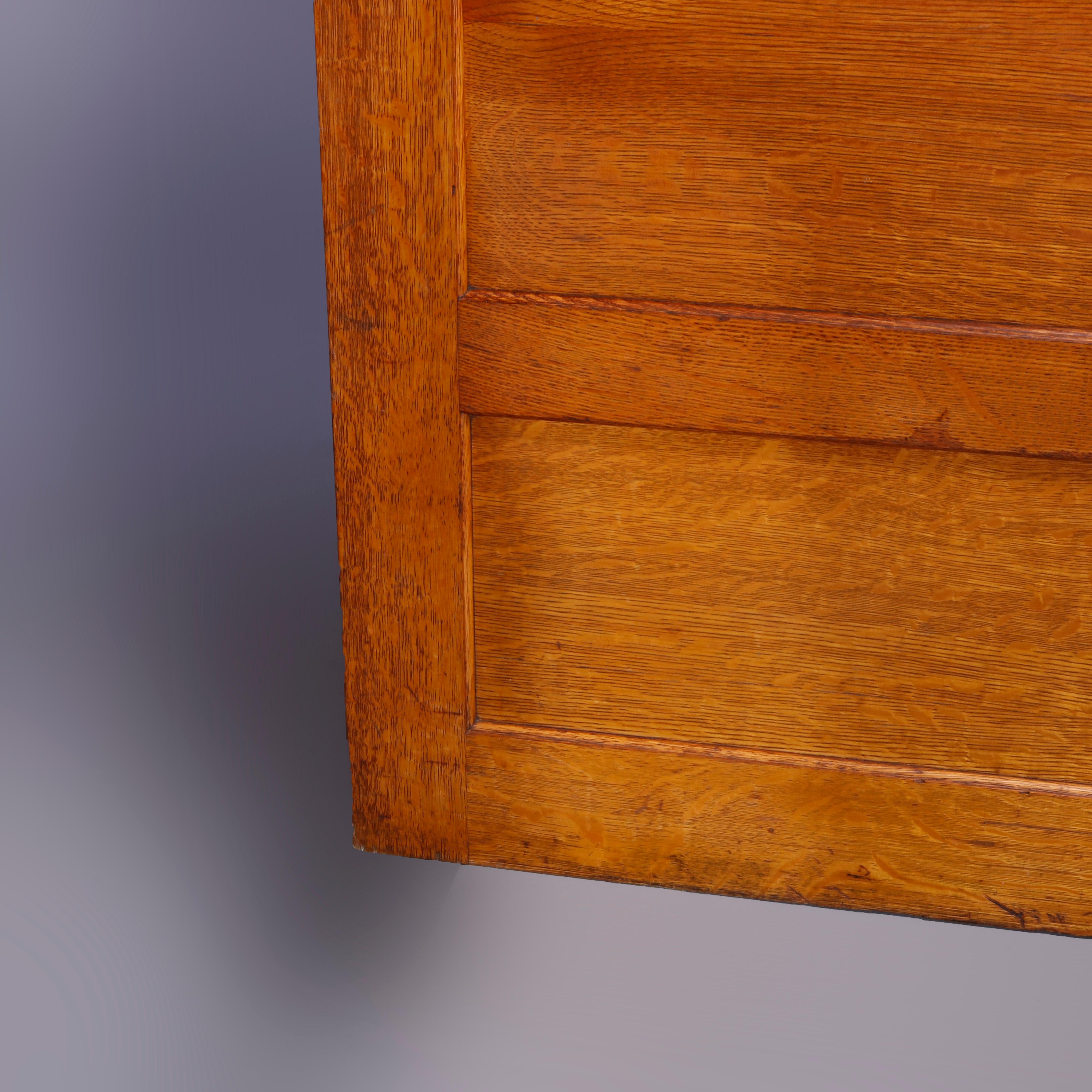 Antique Arts & Crafts Pair of Yale Oak Four Drawer File Cabinets, Circa 1910 1