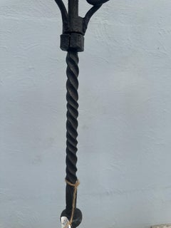 Antique A&C PAIR or Iron Floor Candle Holders, Stickley Era - W2123         SALE