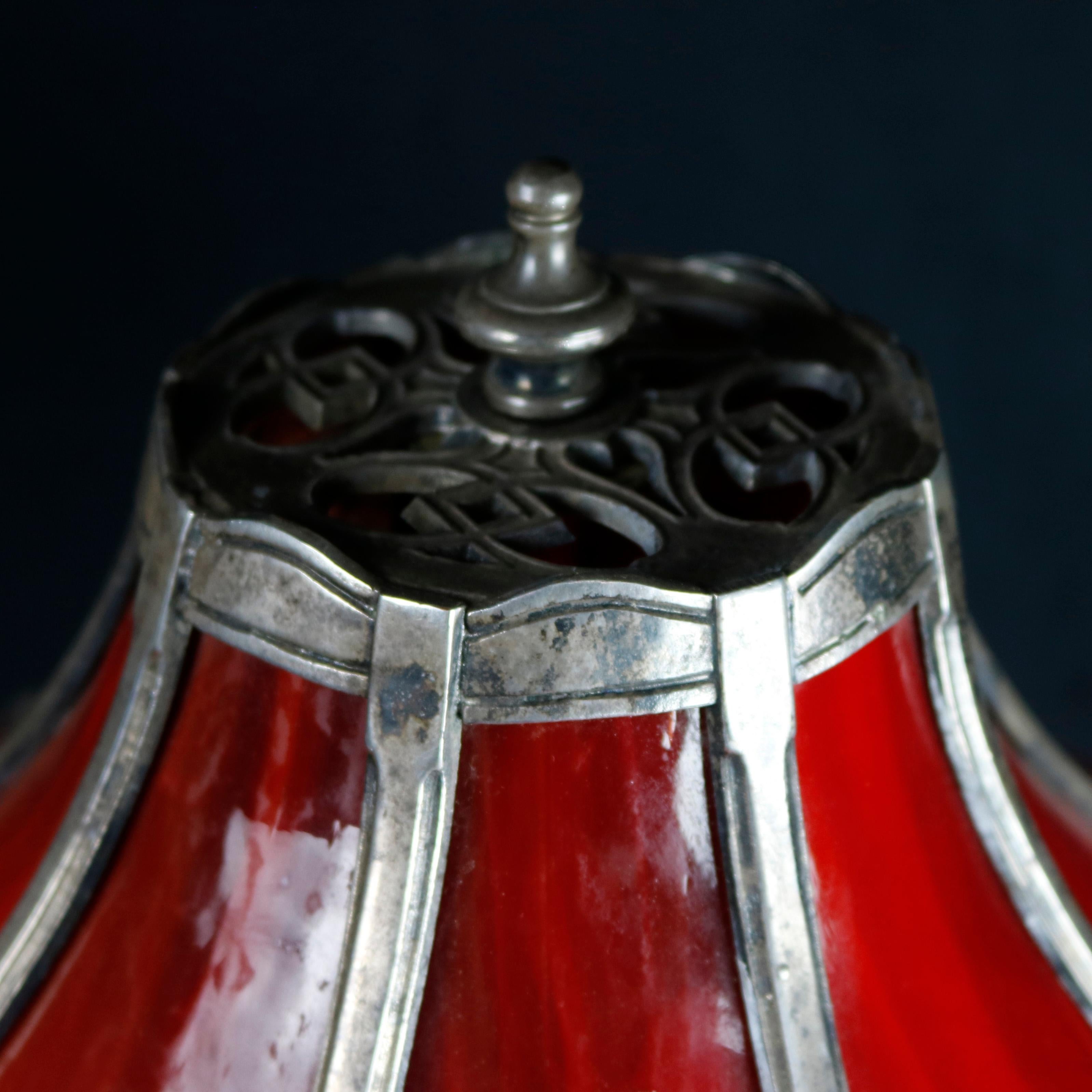 antique red lamp