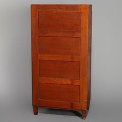 Antique Arts & Crafts Paneled Oak 10-Drawer Filing Cabinet, Yawmen & Erbe