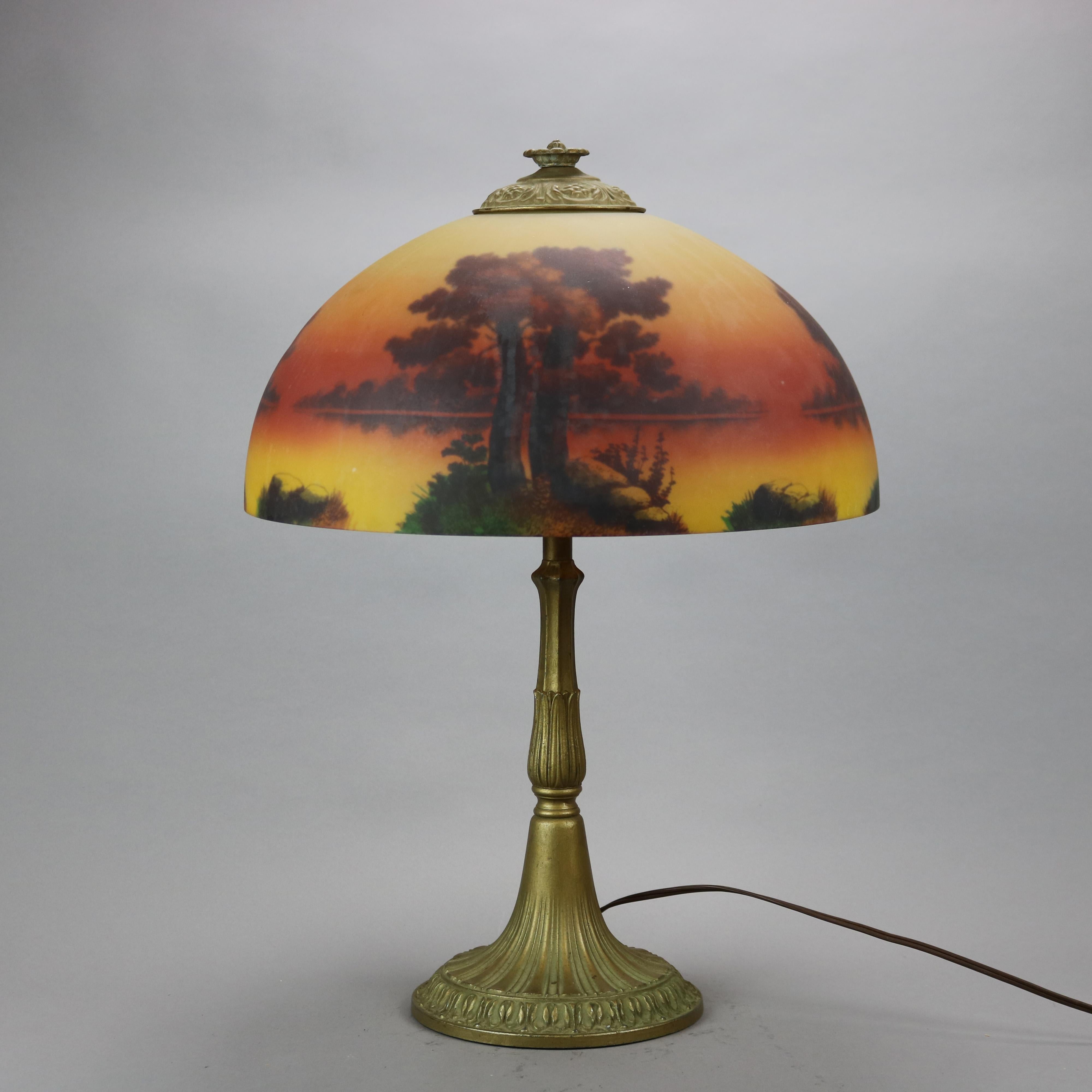 antique reverse painted lamps