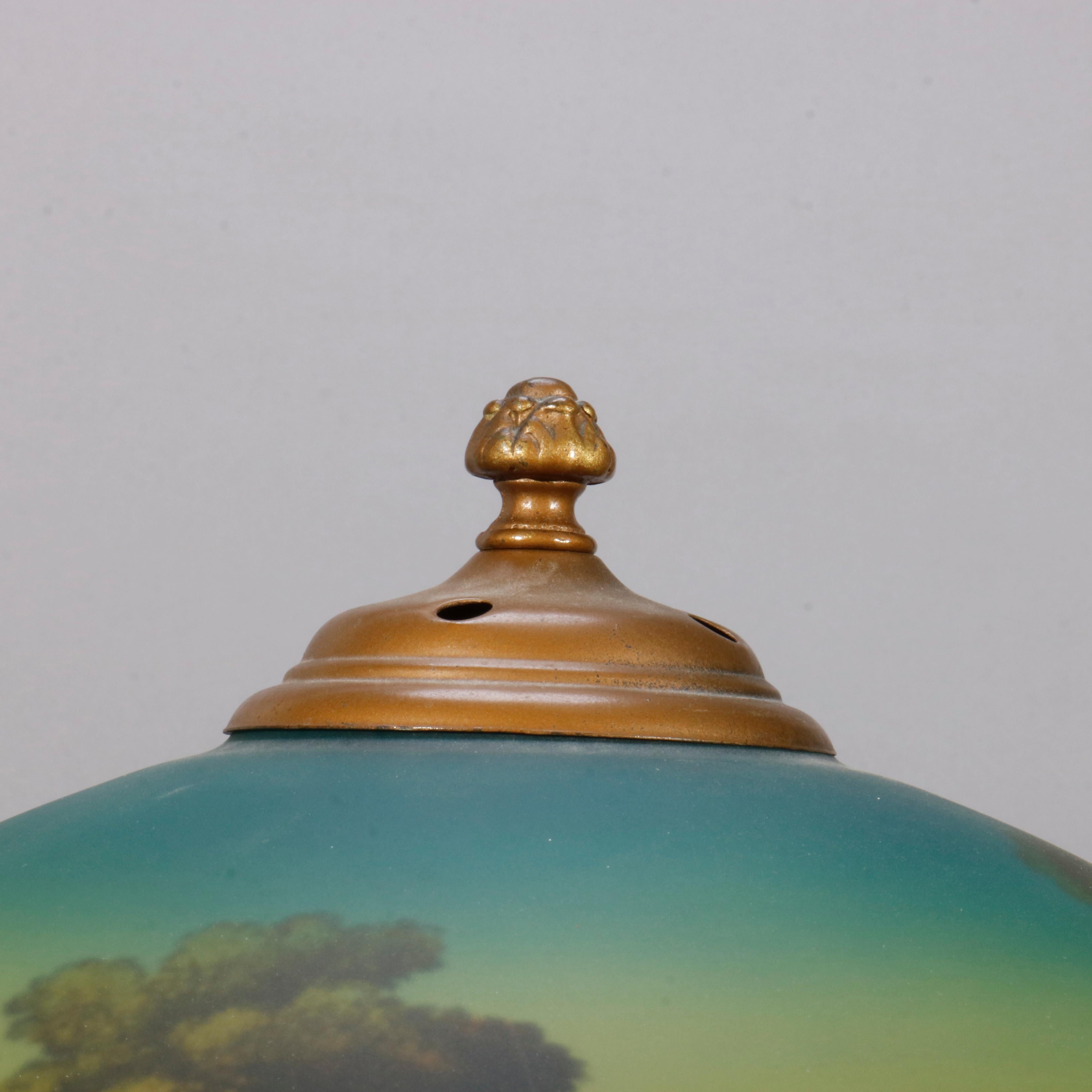antique reverse painted lamps