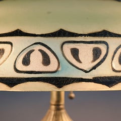 Antique Arts & Crafts Pittsburgh Reverse Painted Lamp, circa 1920