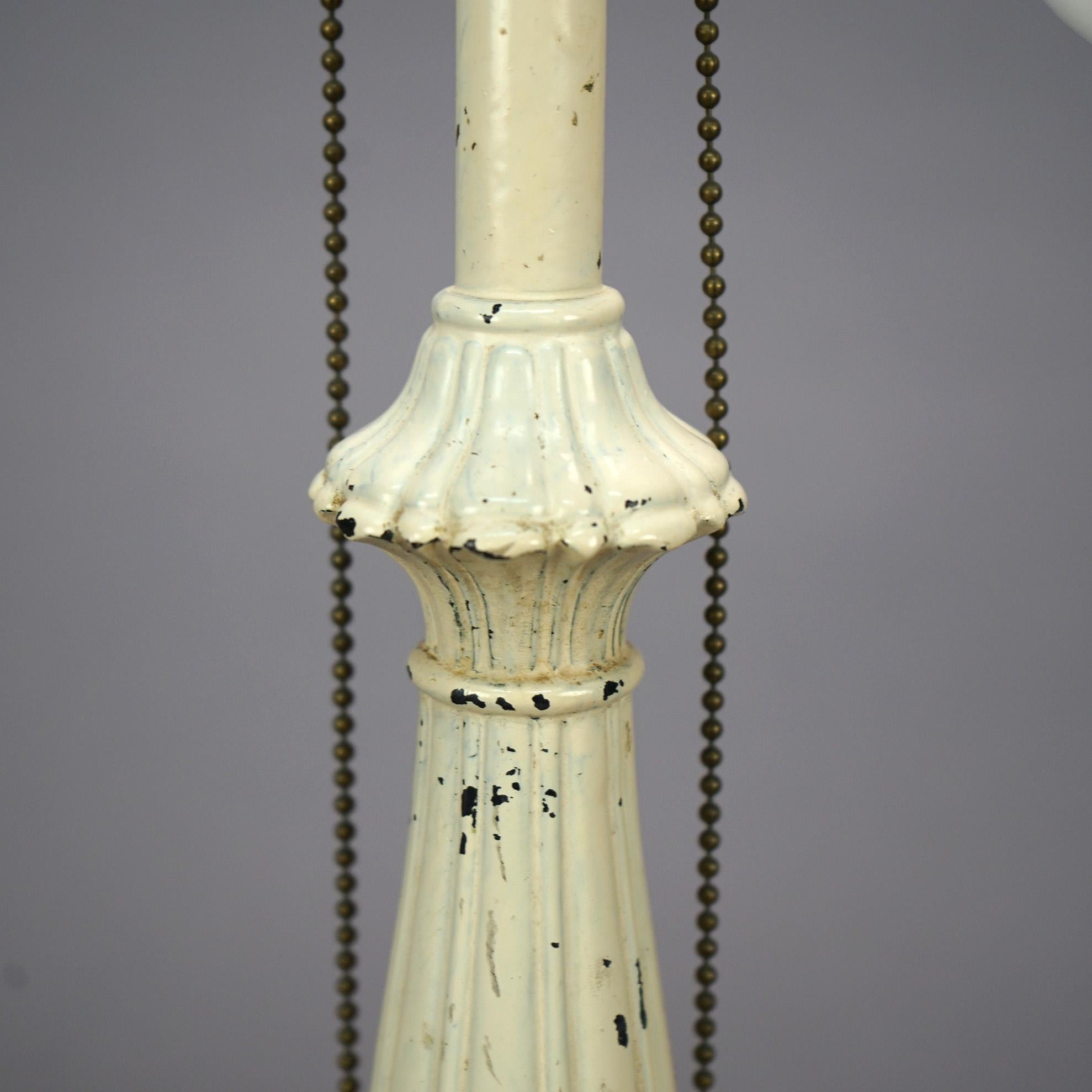 Antique Arts & Crafts Pittsburgh Reverse Painted Table Lamp, Circa 1920 3