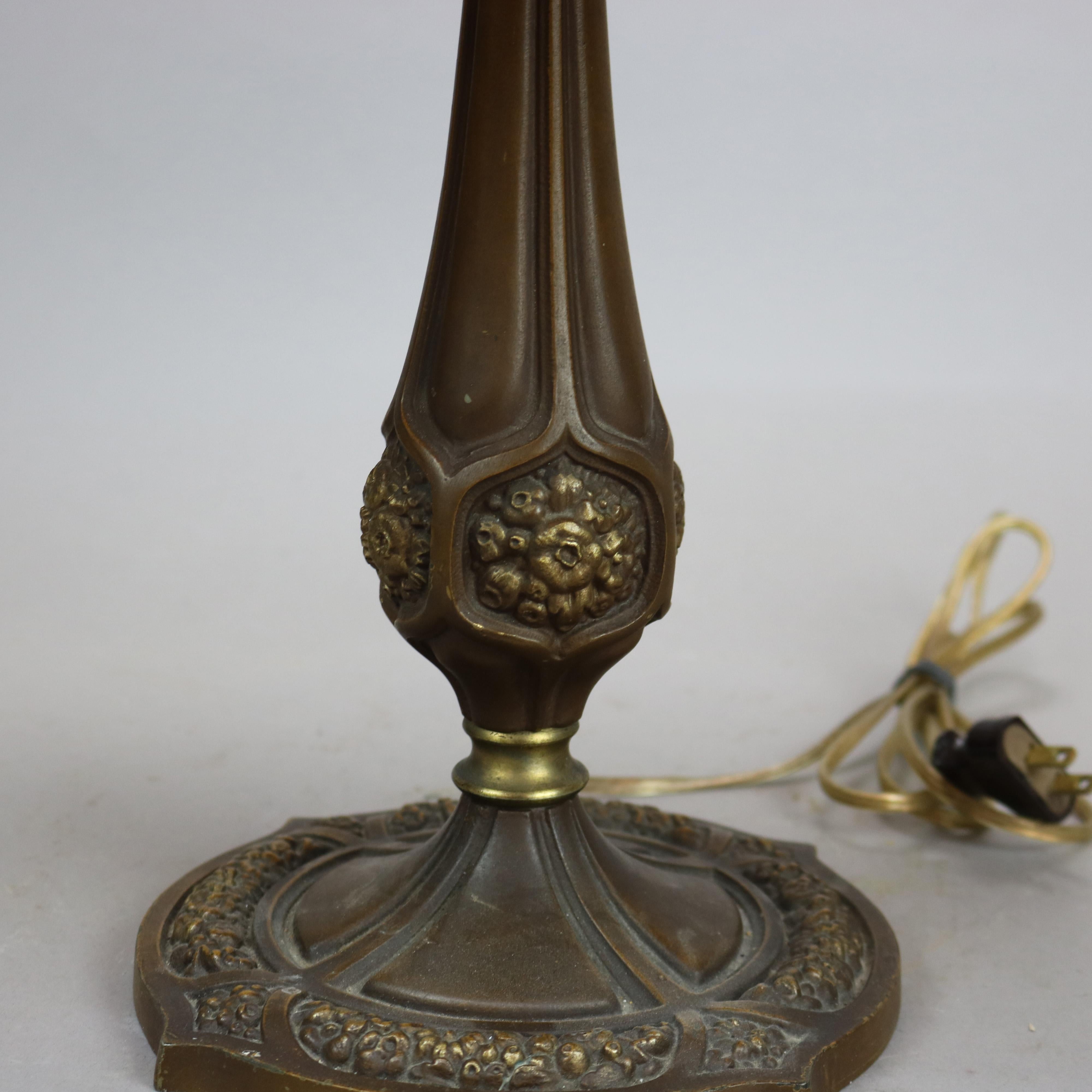 Antique Arts & Crafts Pittsburgh Reverse Painted Table Lamp circa 1920 1