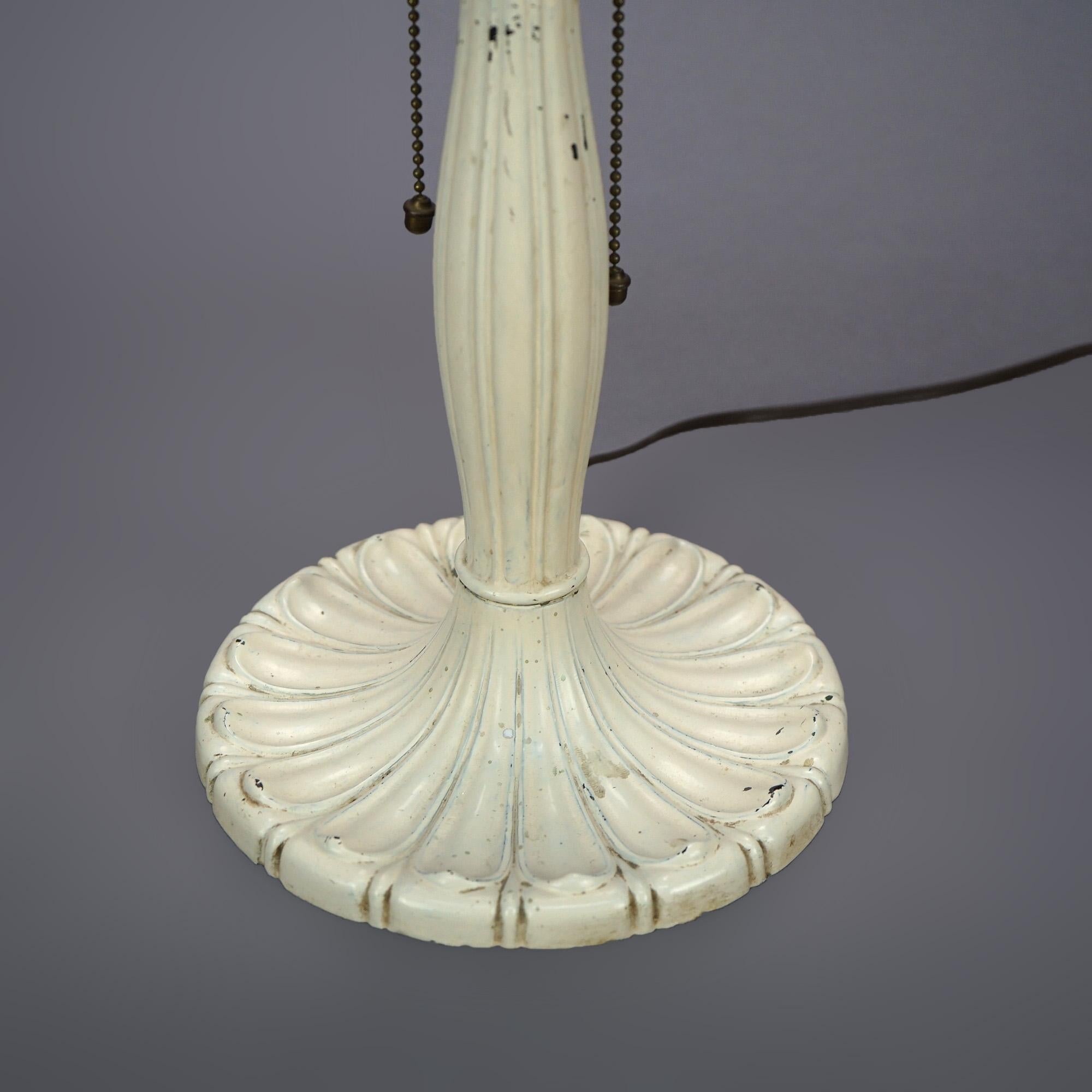 Antique Arts & Crafts Pittsburgh Reverse Painted Table Lamp, Circa 1920 4