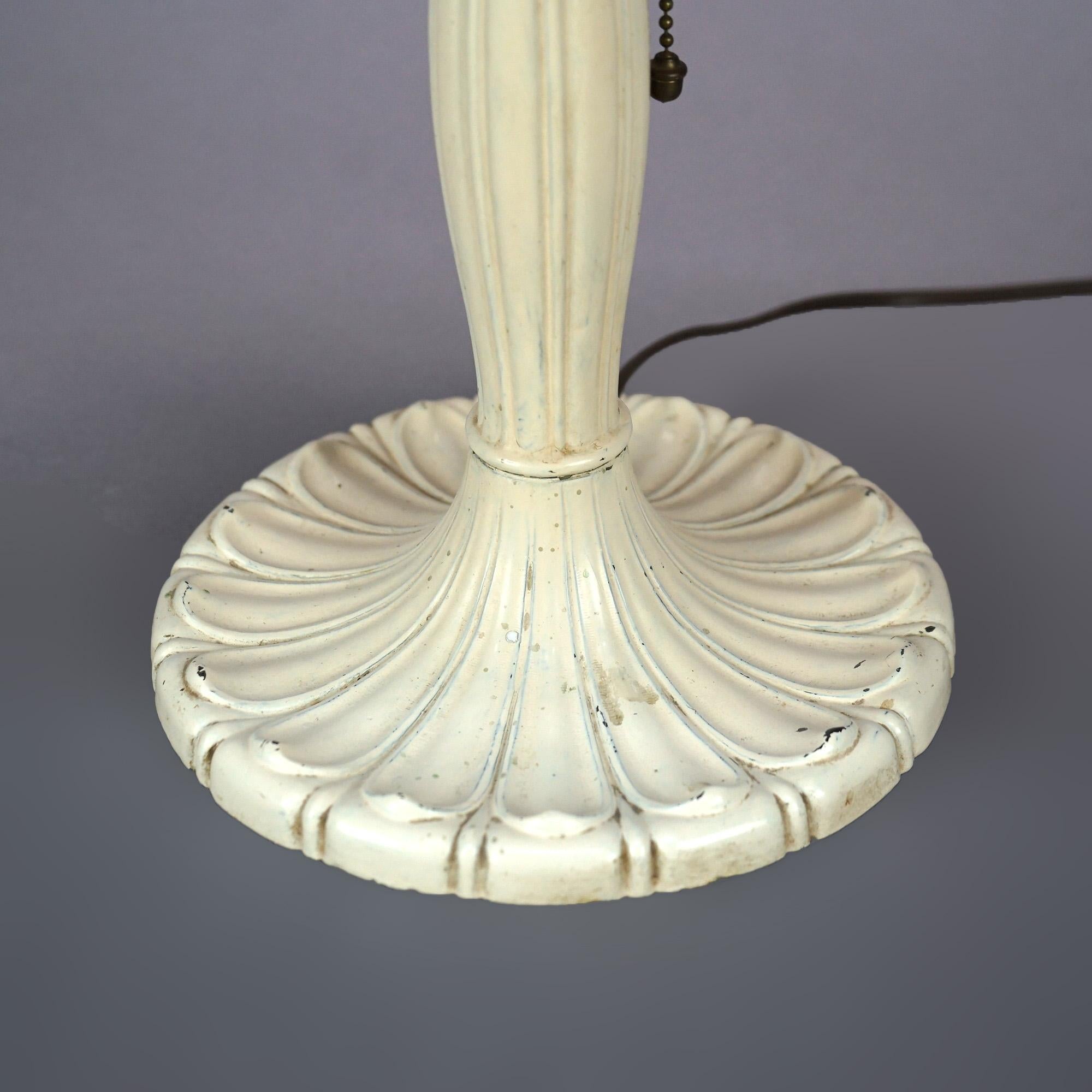 Antique Arts & Crafts Pittsburgh Reverse Painted Table Lamp, Circa 1920 5
