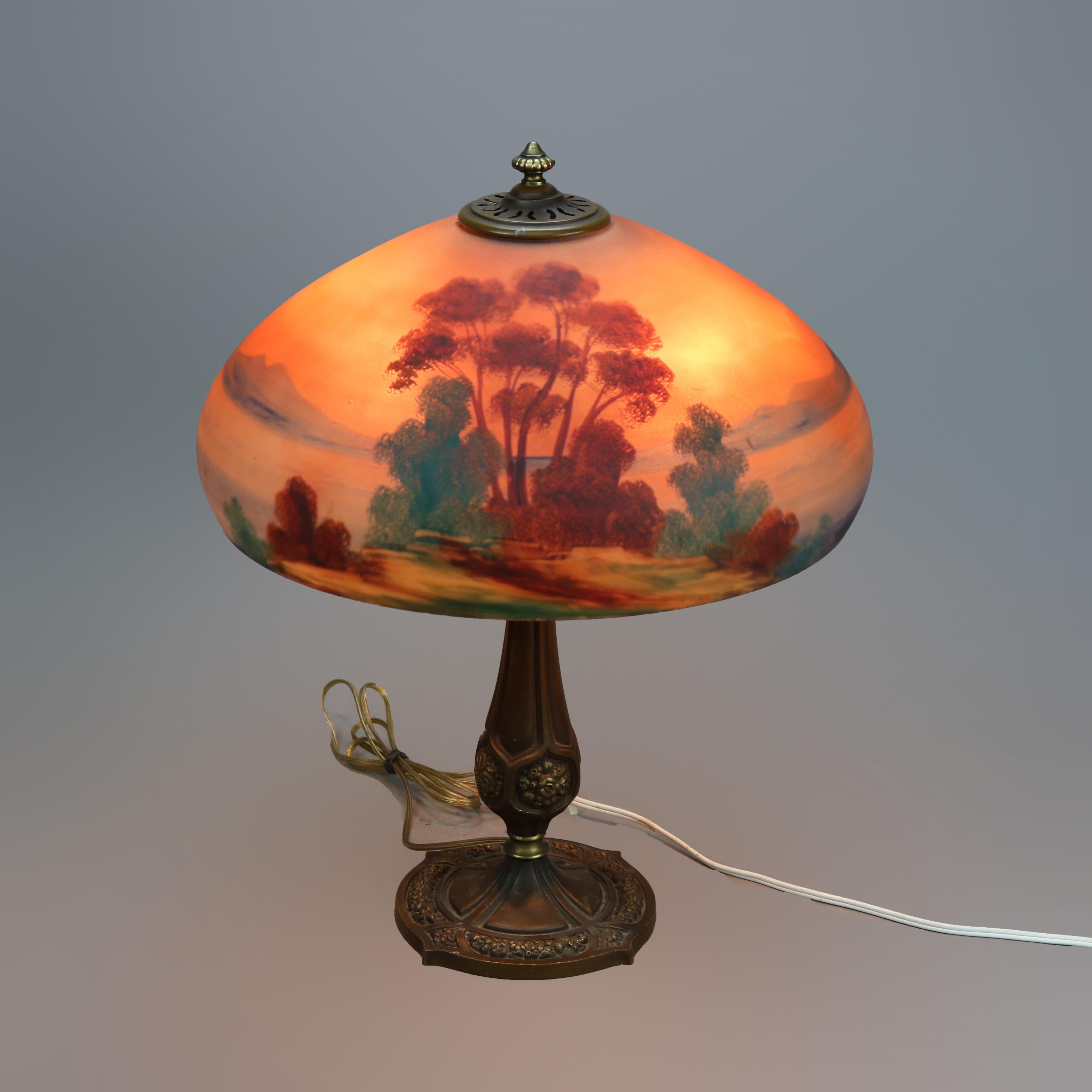 pittsburgh reverse painted lamp