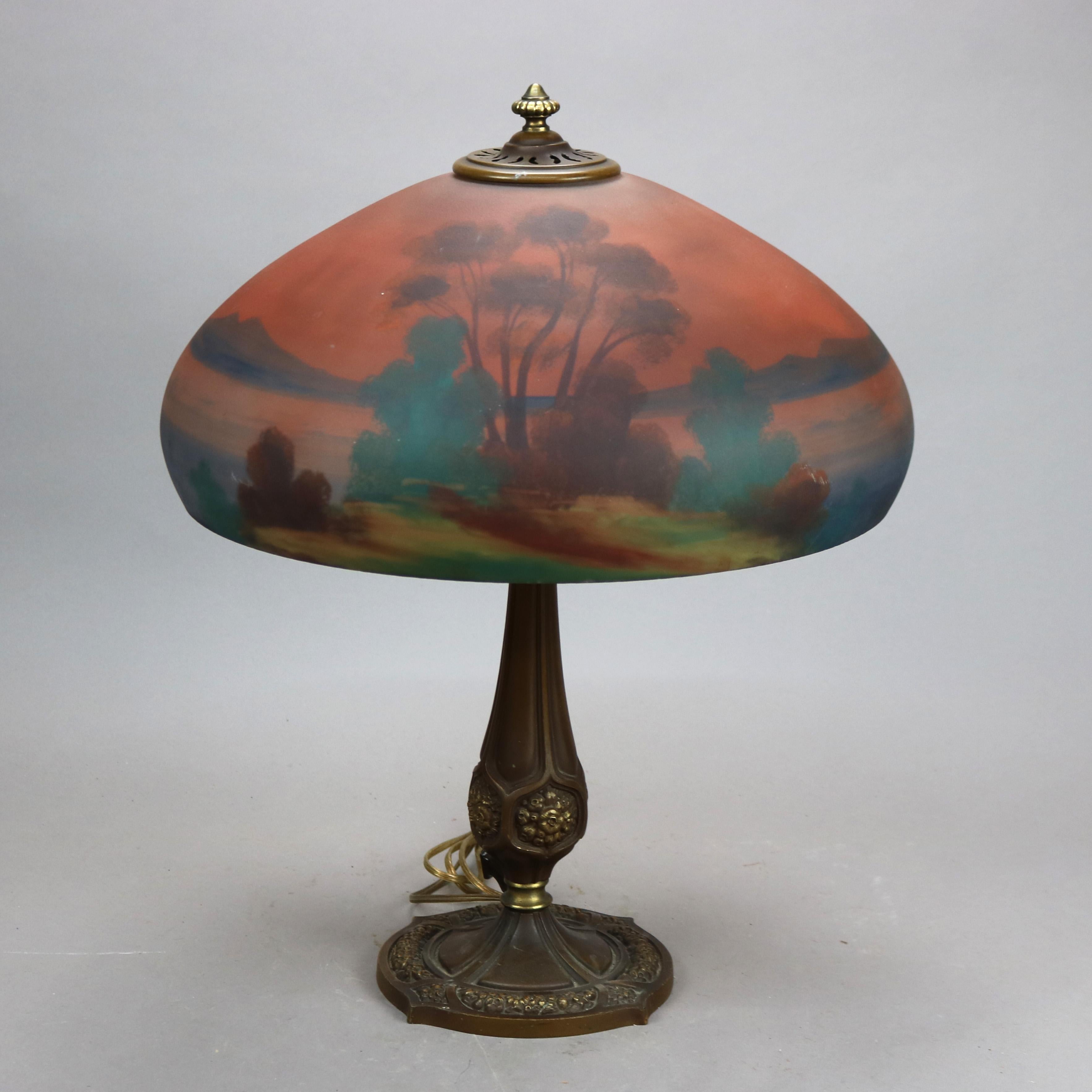 antique reverse painted lamps