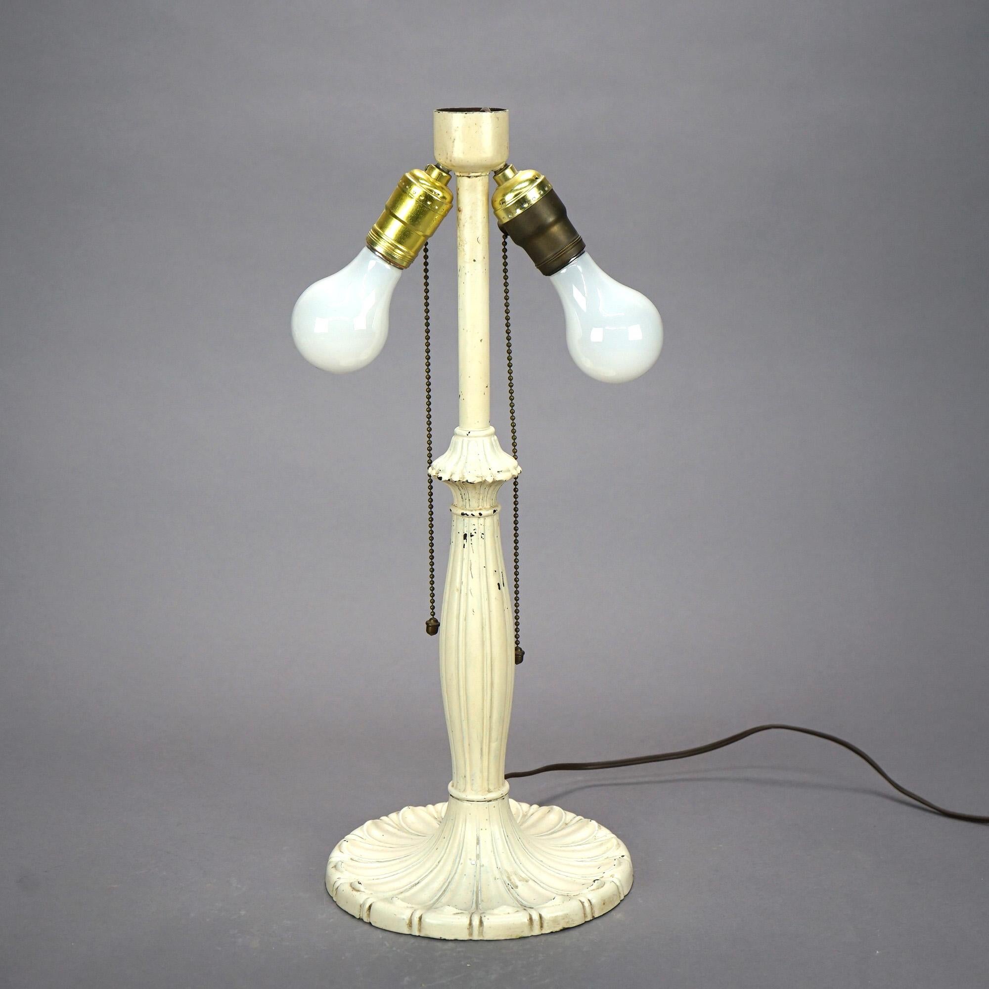 20th Century Antique Arts & Crafts Pittsburgh Reverse Painted Table Lamp, Circa 1920