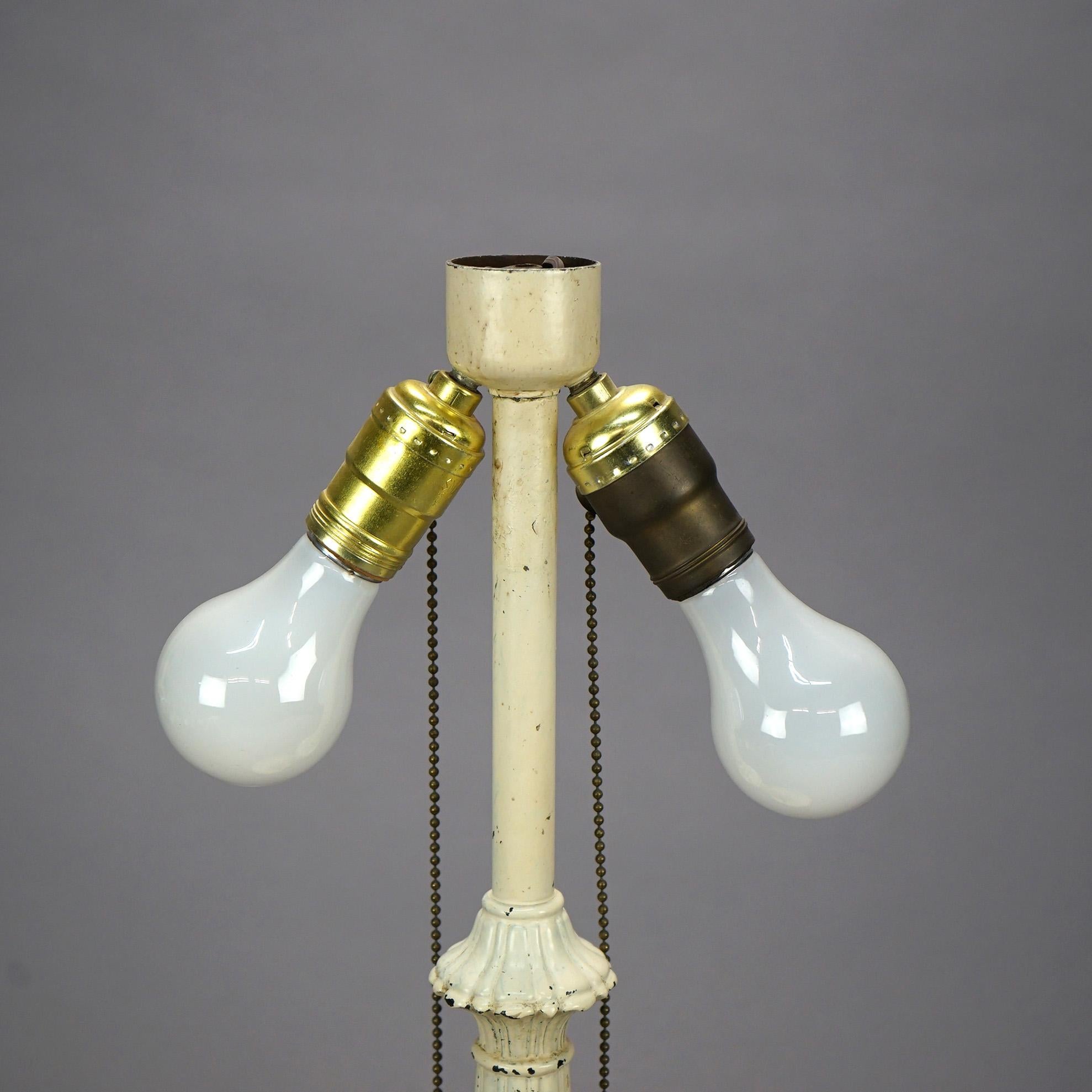 Antique Arts & Crafts Pittsburgh Reverse Painted Table Lamp, Circa 1920 1