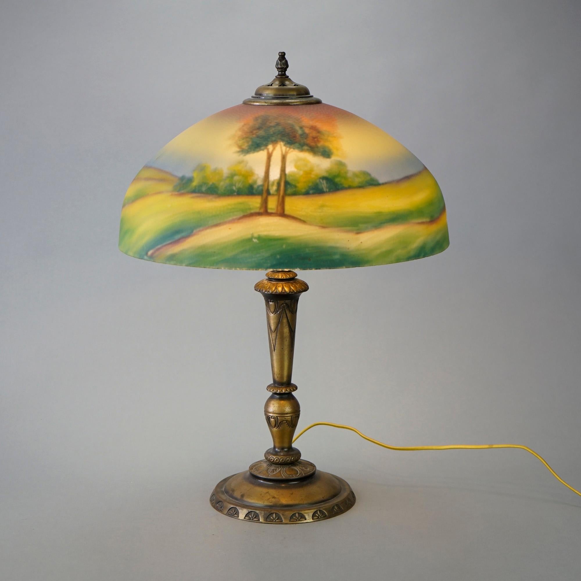 pittsburgh reverse painted lamp