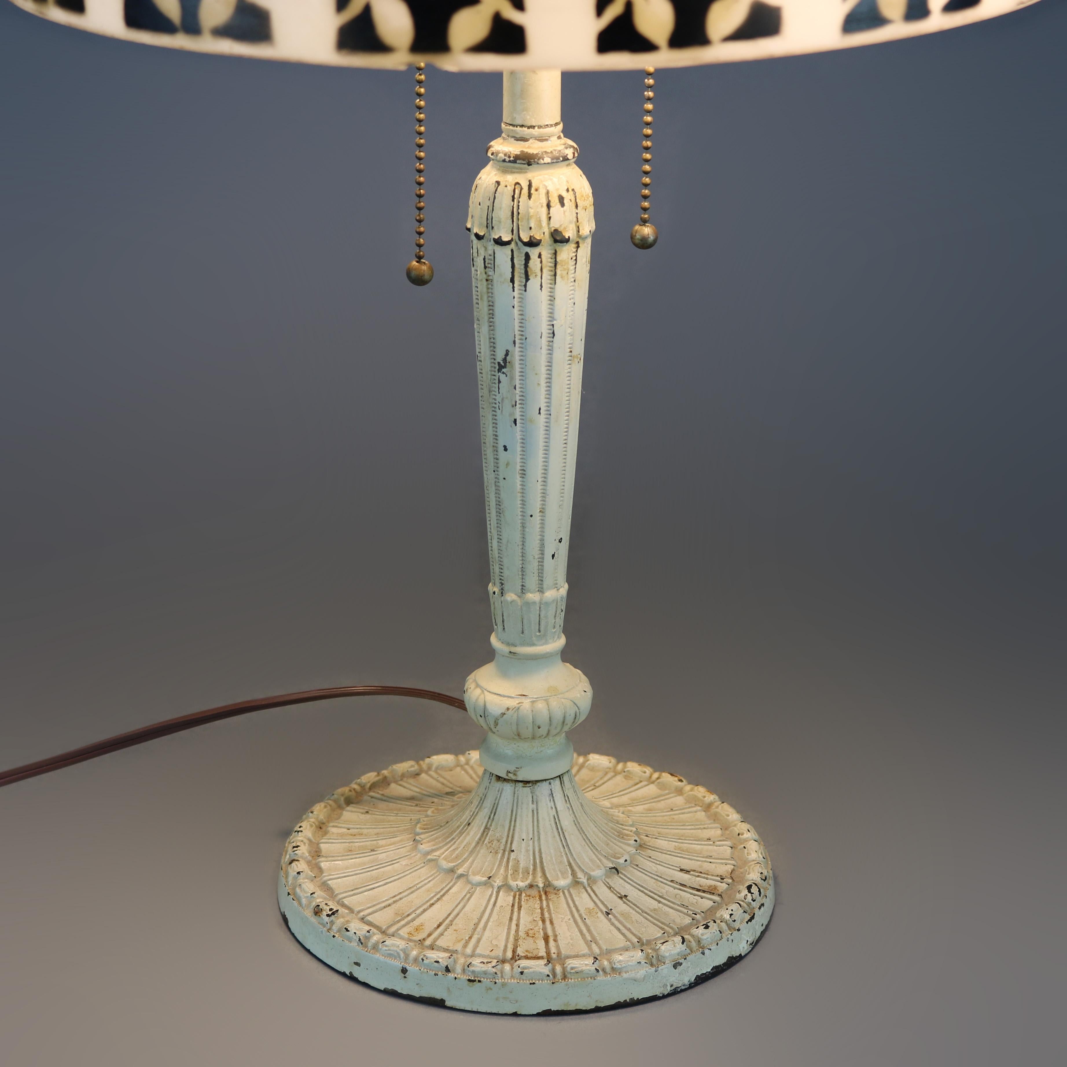 Arts and Crafts Arts & Crafts Pittsburgh Obverse Painted Table Lamp, circa 1920