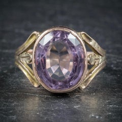 Antique Arts & Crafts Purple Spinel 15 Carat Gold circa 1900 Ring