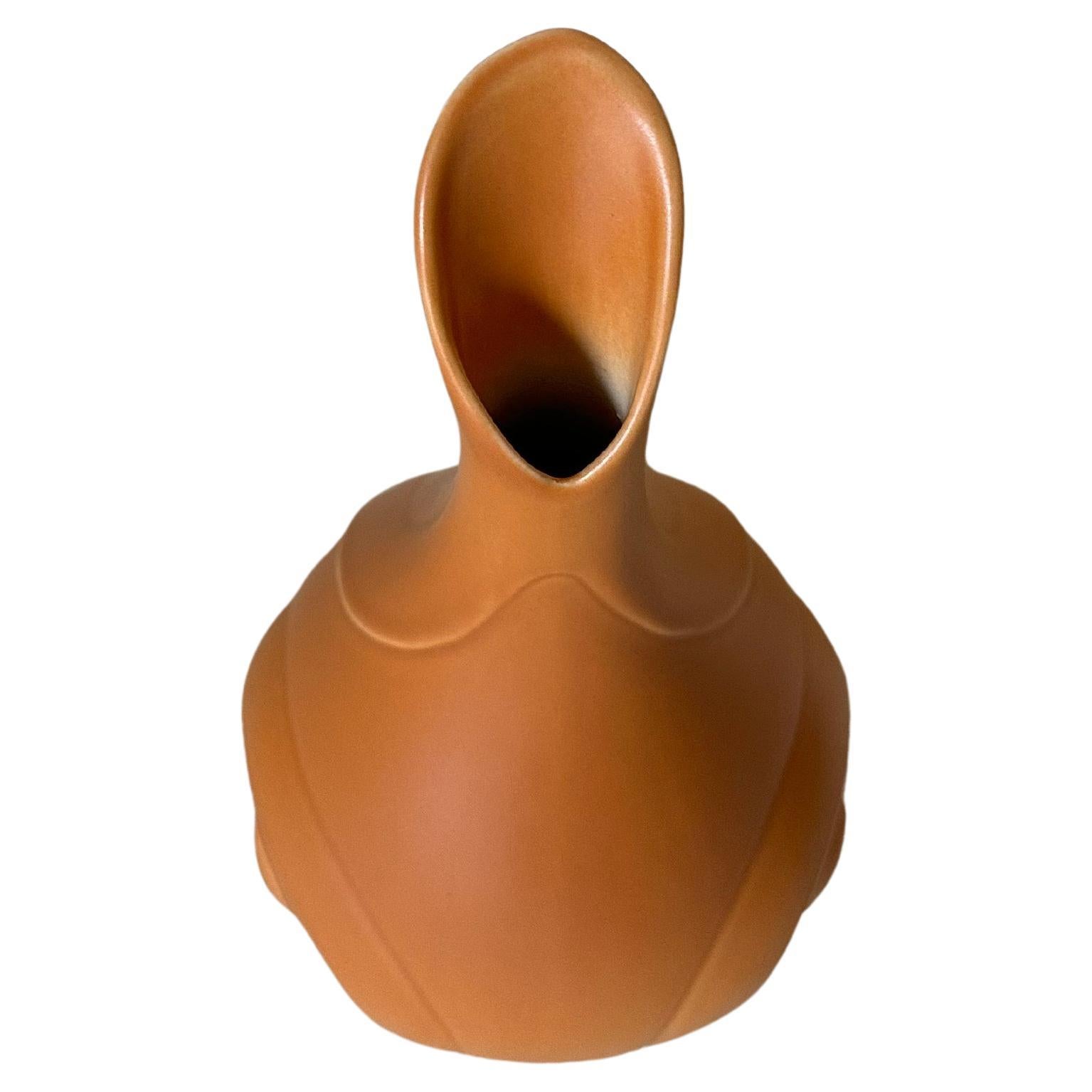 Terracotta Antico vaso in ceramica Rookwood Swirl Bud di colore raro di Arts & Crafts in vendita