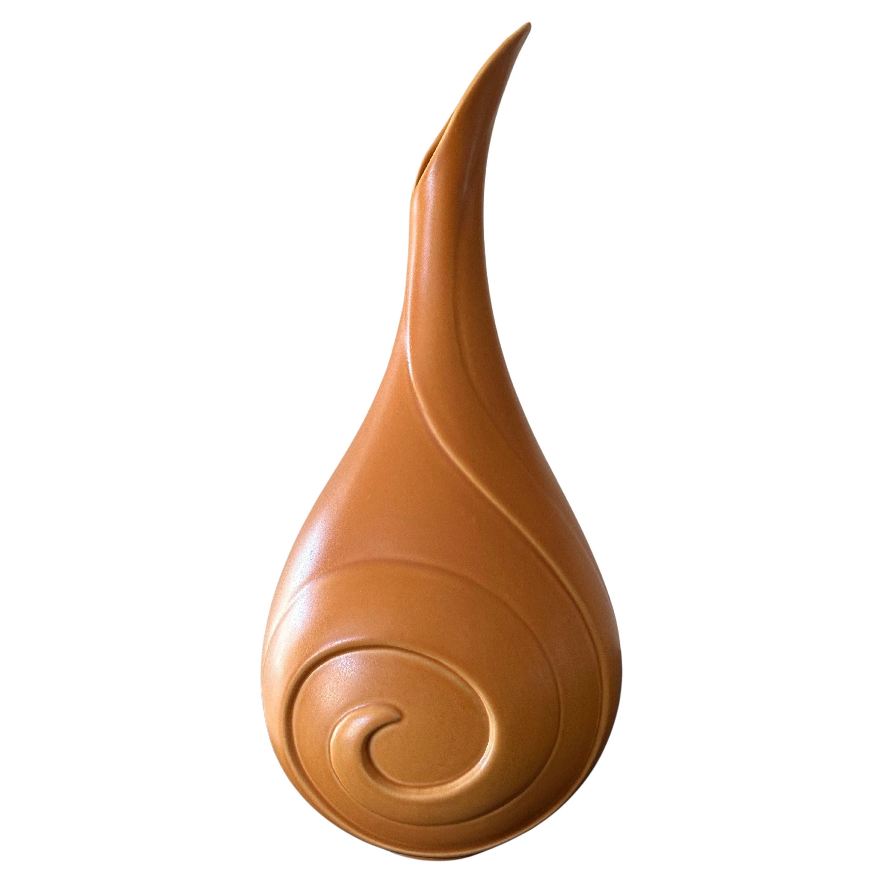 Antico vaso in ceramica Rookwood Swirl Bud di colore raro di Arts & Crafts in vendita